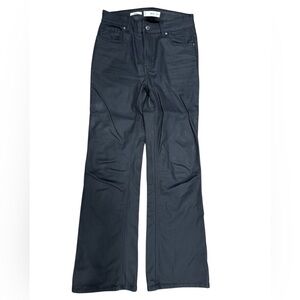 Mango Women's Faux Leather Look Black Denim